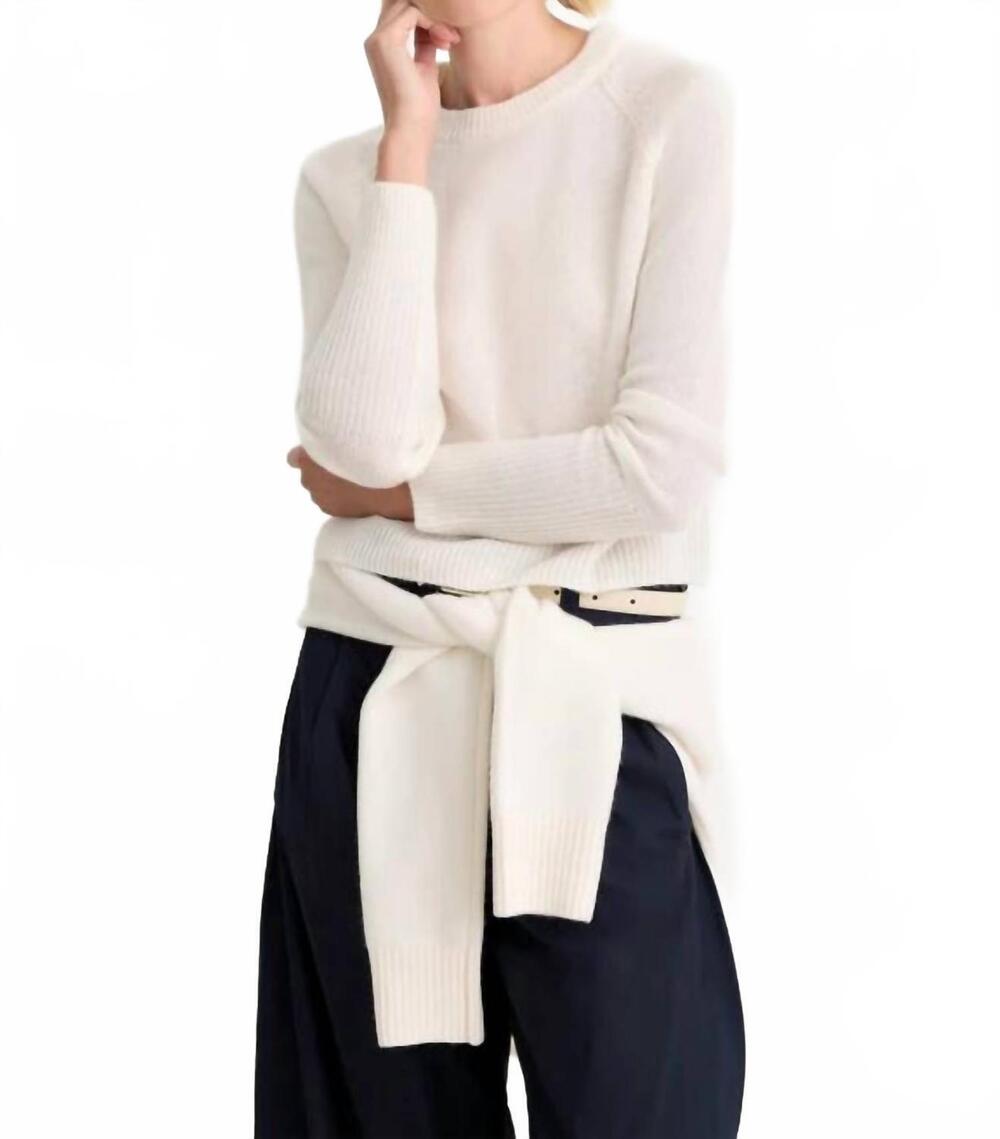 NEW ONE GREY DAY blakely cashmere crewneck sweater in ivory